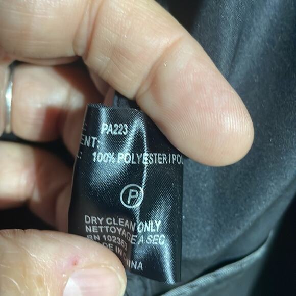 Sanyo 3x black 💯 polyester long rain coat ling back walking pleat euc - Picture 7 of 11